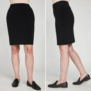 Sympli black tube skirt knee womens 4 stretch travel jersey wrinkle pull on